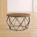 Wood and Metal Diamond Structured Coffee Table - Make in Modern